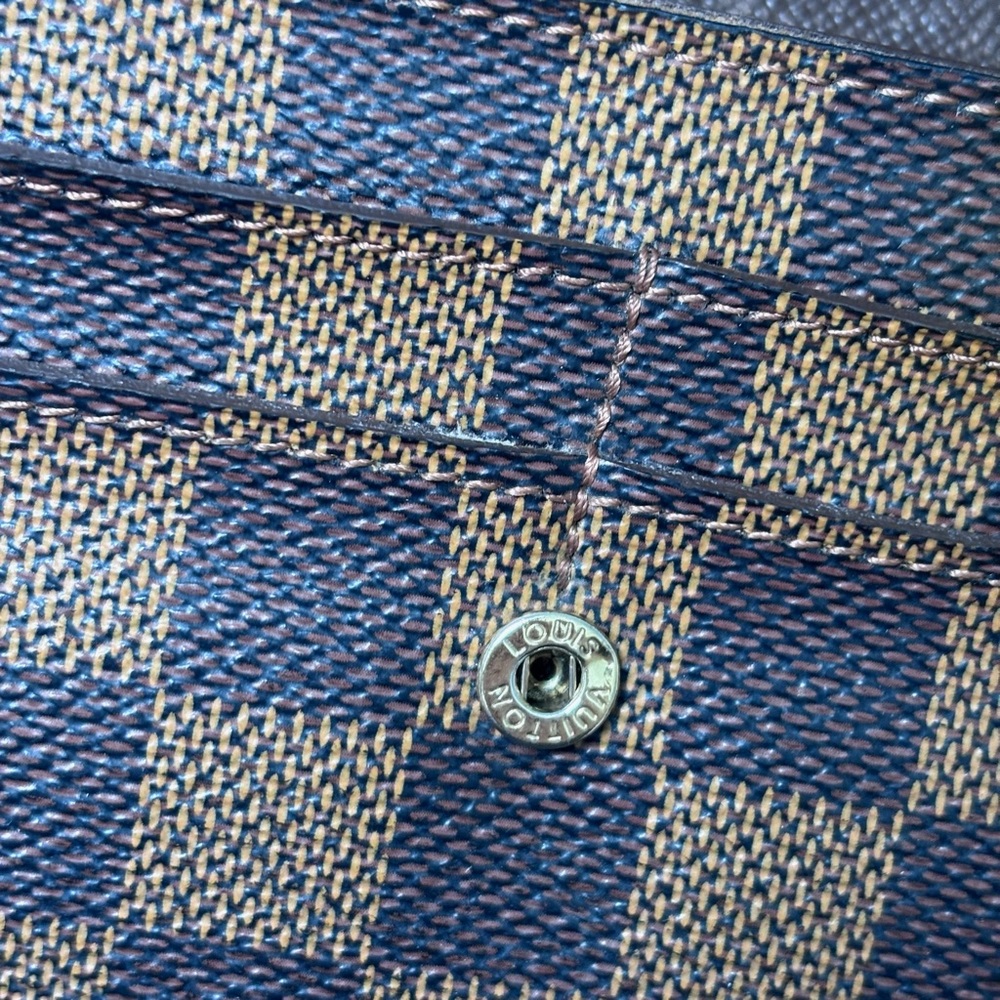Louis Vuitton Damier Ebene Brown Canvas Sarah Flap Wallet Authentic Luxury - Picture 13 of 16